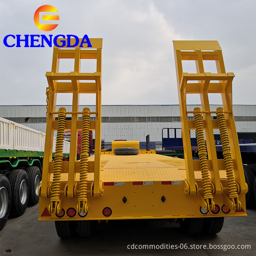 Новые 3 оси 60Tons Lowed Low Bed Semi Trailer